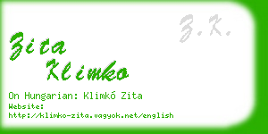 zita klimko business card